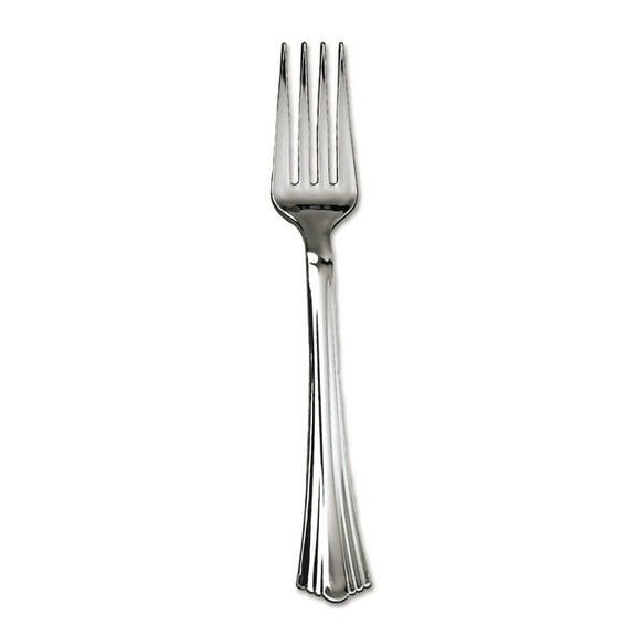 WNA Heavyweight Plastic Forks Reflections Design Silver 600/Carton 610155