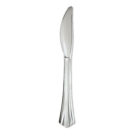 WNA WNA 630155 7 1/2 in. Reflections Design Heavyweight Plastic Knives - Silver (600/Carton)