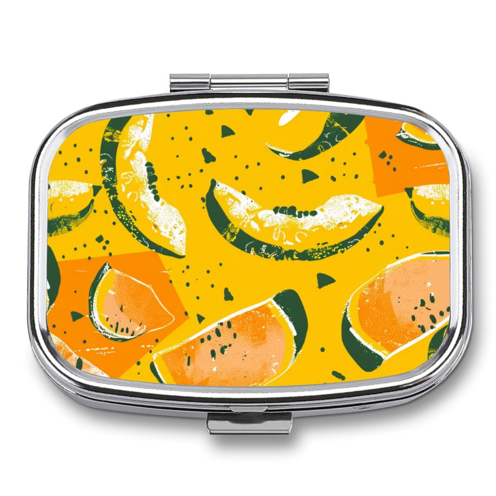 WNAGSB Bright Cantaloupe Motif -51 Small Pill Box, Metal Pill Box ...