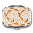 WNAGSB Latte And Croissants 386 Small Pill Box, Metal Pill Box