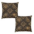 WNAGSB Luxurious Gold Mandala 972 2PCS Pillow Covers, Plush Pillow Case