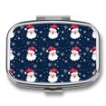 WNAGSB Snowflake Santa Design1050 Small Pill Box, Metal Pill Box