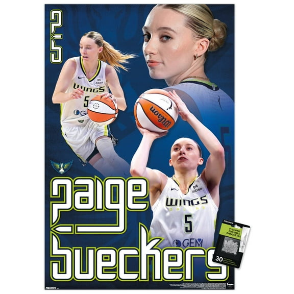 WNBA Dallas Wings - Paige Bueckers 25 Wall Poster with Push Pins, 22.375" x 34"