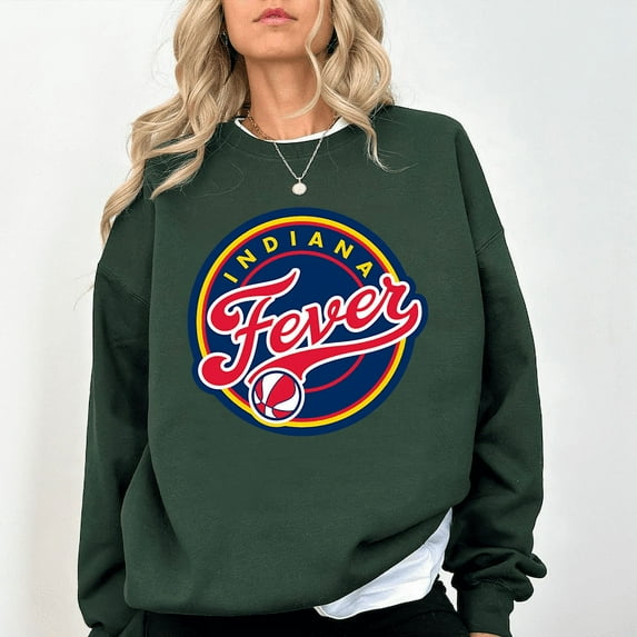 WNBA Indiana Fever Fan Base Sweatshirt, WNBA Fever Fan Gift Sweater, Forest Green Color, Size S