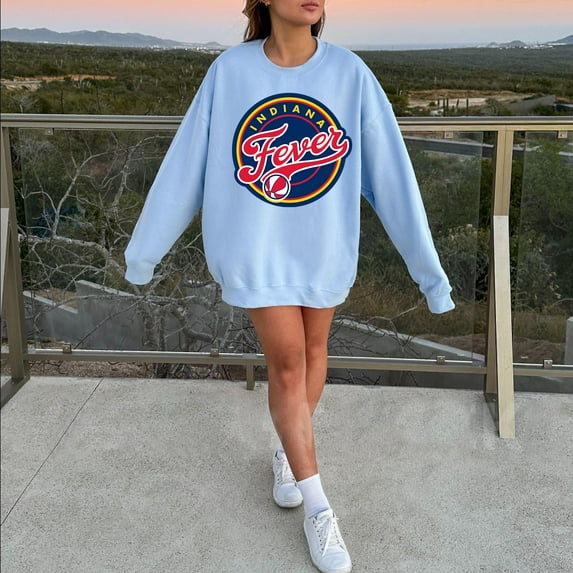 WNBA Indiana Fever Fan Base Sweatshirt, WNBA Fever Fan Gift Sweater, Light Blue Color, Size 2XL