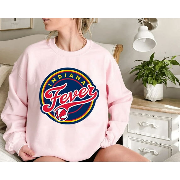 WNBA Indiana Fever Fan Base Sweatshirt, WNBA Fever Fan Gift Sweater, Light Pink Color, Size XL