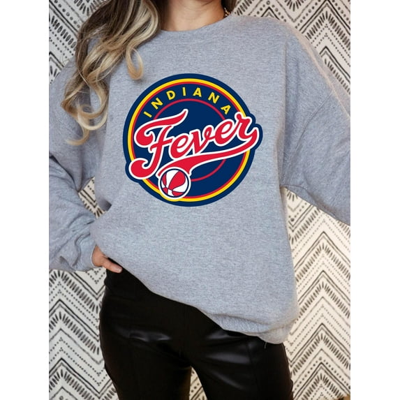 WNBA Indiana Fever Fan Base Sweatshirt, WNBA Fever Fan Gift Sweater, Sport Grey Color, Size XL