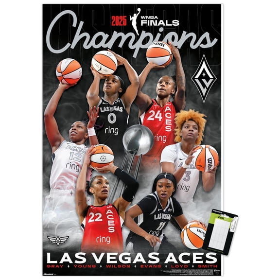 WNBA Las Vegas Aces - 2025 WNBA Finals Champions Wall Poster, 22.375" x 34"
