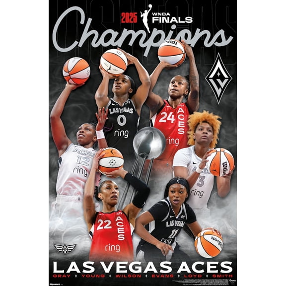 WNBA Las Vegas Aces - 2025 WNBA Finals Champions Wall Poster, 22.375" x 34"