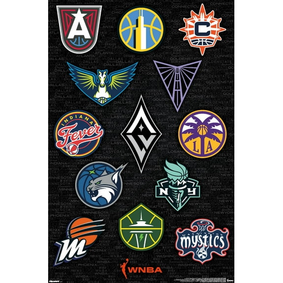 WNBA League - Logos 25 Wall Poster, 22.375" x 34"