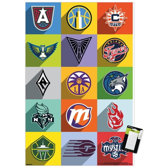 WNBA League - Logos 26 Wall Poster, 22.375" x 34"
