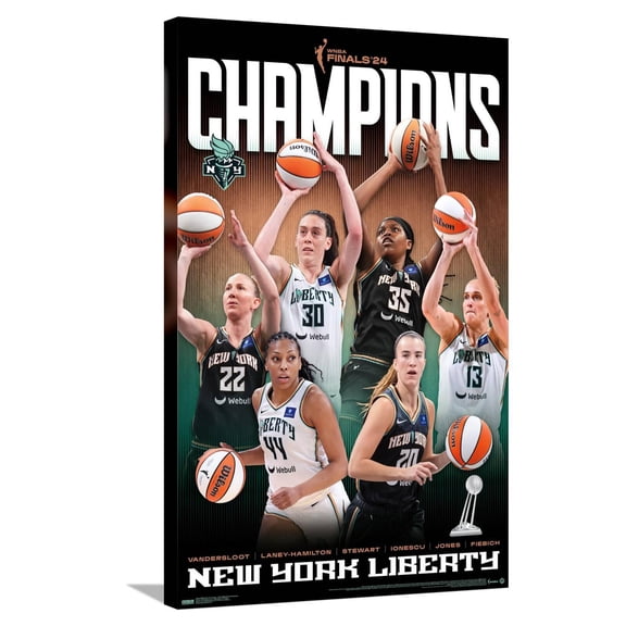 WNBA New York Liberty - 2024 WNBA Finals Champions Canvas Wall Poster, 22.375" x 34"