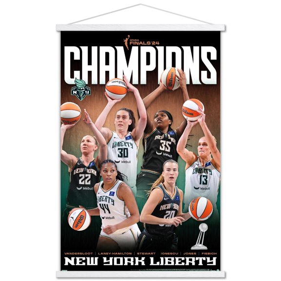 WNBA New York Liberty - 2024 WNBA Finals Champions Wall Poster with Magnetic Frame, 22.375" x 34"
