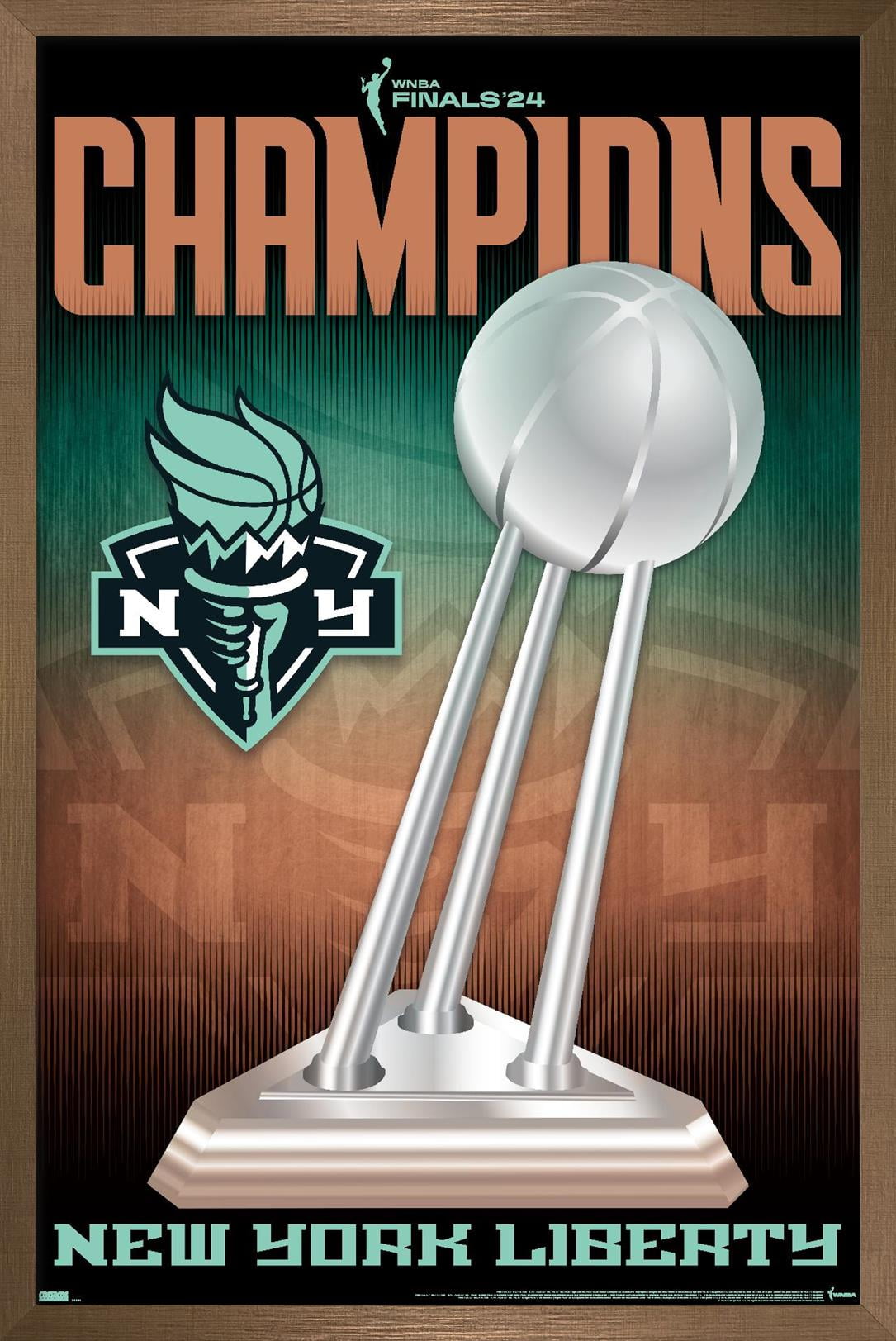 WNBA New York Liberty 2024 WNBA Finals Team Logo Wall Poster, 22.375