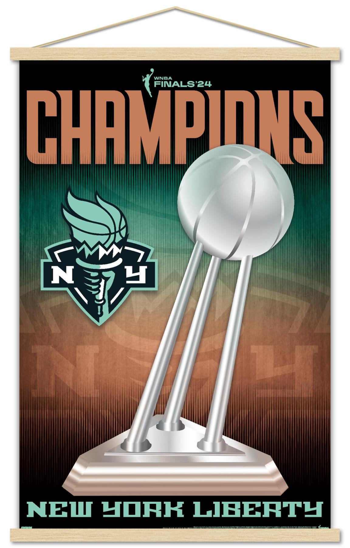 WNBA New York Liberty 2024 WNBA Finals Team Logo Wall Poster with