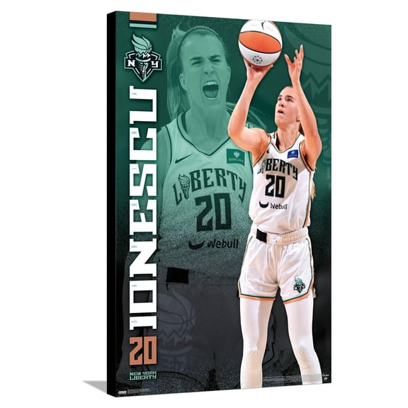 WNBA New York Liberty - Sabrina Ionescu 24 Canvas Wall Poster, 22.375" x 34"