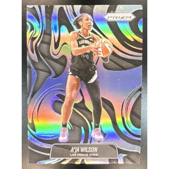 Near Mint WNBA Prizm Abstract A'ja Wilson #2 Panini Las Vegas Aces Basketball Card Las Vegas Aces WNBA Basketball Trading Card