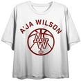 thumbnail image 1 of WNBPA A'ja Wilson Women's White Crew Neck Short Sleeve Crop Top -Small, 1 of 4