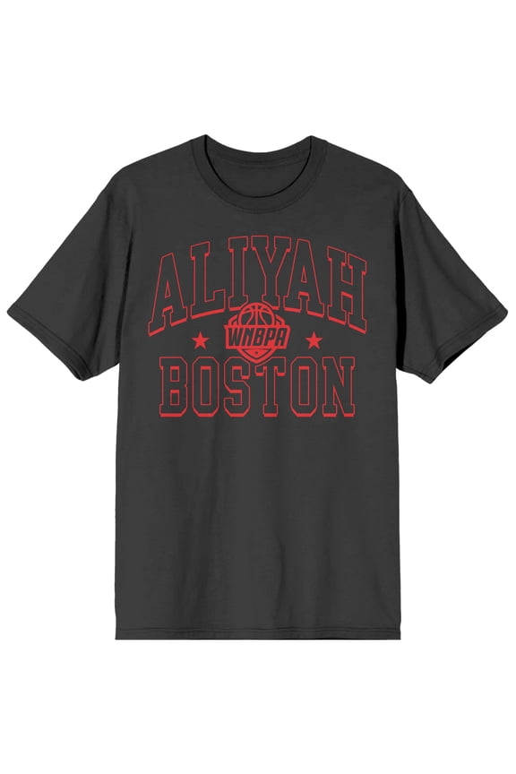 WNBPA Aliyah Boston Logo Charcoal Short Sleeve Tee for Fans-Medium