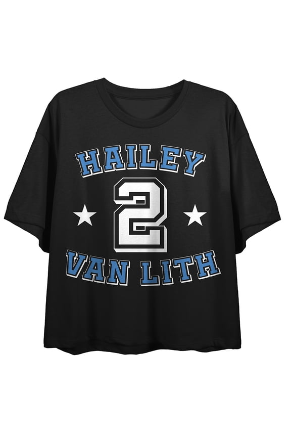 WNBPA Hailey Van Lith 2 Women's Black Crew Neck Short Sleeve Crop Top-Small