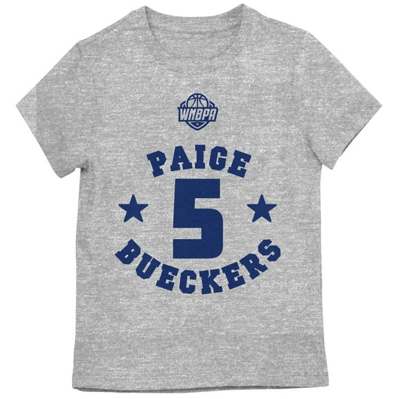 WNBPA Paige Bueckers 5 Girl's Athletic Heather Crew Neck Short Sleeve T-shirt-XL