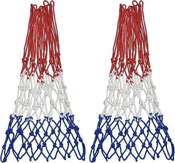 WNE Jaliwale Professional Basketball Nets Heavy Duty Outdoor, 12 Loops, Blue-Red-White Multi ...