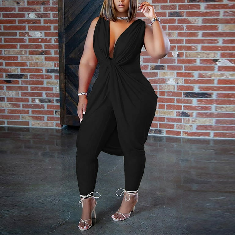 Black jumpsuits plus size shop