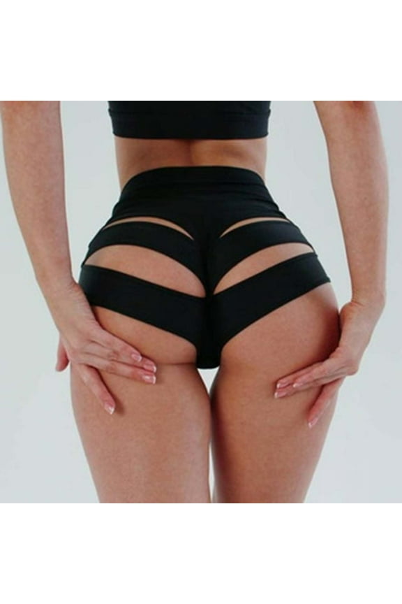 Booty Shorts for Women Women Fashion Pure Color Pole Shorts Brief Knicker Cut Out Panties Dance Wear