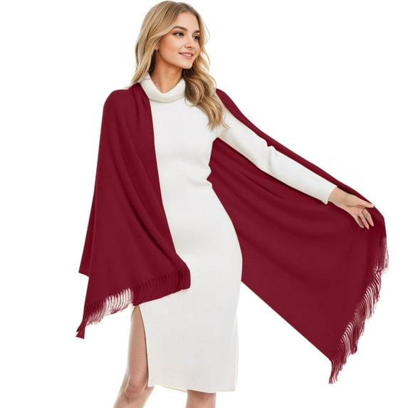 WNEGSTG Christmas Shawl Wraps for Women, Red Scarfs for Women, Shawls And Wraps for Evening Dresses Pashmina Shawls Wraps for Wedding Party Softable Shawl Wraps Scarf for Women