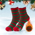 thumbnail image 1 of WNEGSTG Christmas Socks, Christmas Candy Stocking Stuffers, Fuzzy Socks for Women Soft Fluffy Winter Cozy Slipper Socks Winter Warm Wool 2 Pairs Crew Cute Socks, 1 of 4