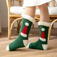 thumbnail image 1 of WNEGSTG Christmas Socks, Green Christmas Candy Stocking Stuffers, Womens Fuzzy Slipper Socks Winter Thermal Snowflake Fleece Christmas Stockings Fluffy Warm Indoor Home Socks, 1 of 4