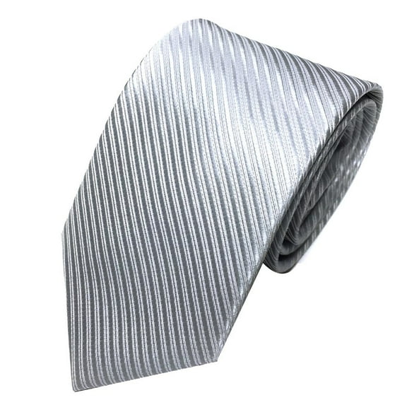 WNEGSTG Christmas Ties for Men, Silver Ties for Men, Mens Classic Jacquard Woven Striped Necktie Men's Tie Party Wedding Tie