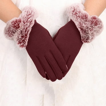 WNEGSTG Gloves Women Knit For Cold Driving Touchscreen Weather Winter Cable Warm Thermal Cuff Elastic Texting