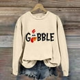 thumbnail image 1 of WNEGSTG Long Sleeve Shirts for Women Gobble Turkey Letter Print Crew Neck Long Sleeve Top, 1 of 4