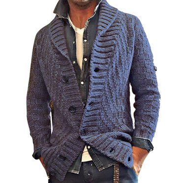 Men's Unisex Cardigan Sweater Pocket Knitted Button