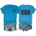 thumbnail image 1 of WNEGSTG Shirts for Women Raising My Husband Is Exhausting T Shirt Funny Wife Gift Shirt Blue, 1 of 4