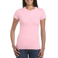 thumbnail image 1 of WNEGSTG Short Sleeve Shirts for Women Basic Cotton Crew Neck Slim Fit Tee Tunic Length T Shirt Pink, 1 of 4