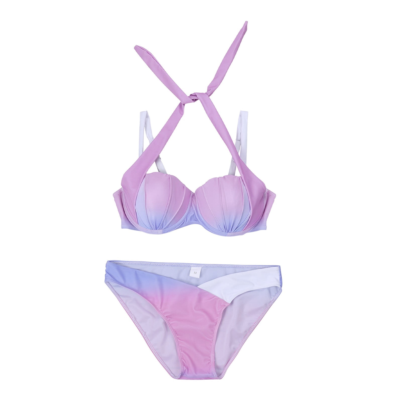 Women's Gradient Halter Bikini Set – Tie Side Triangle String Swimsuit 2 Piece - View #14