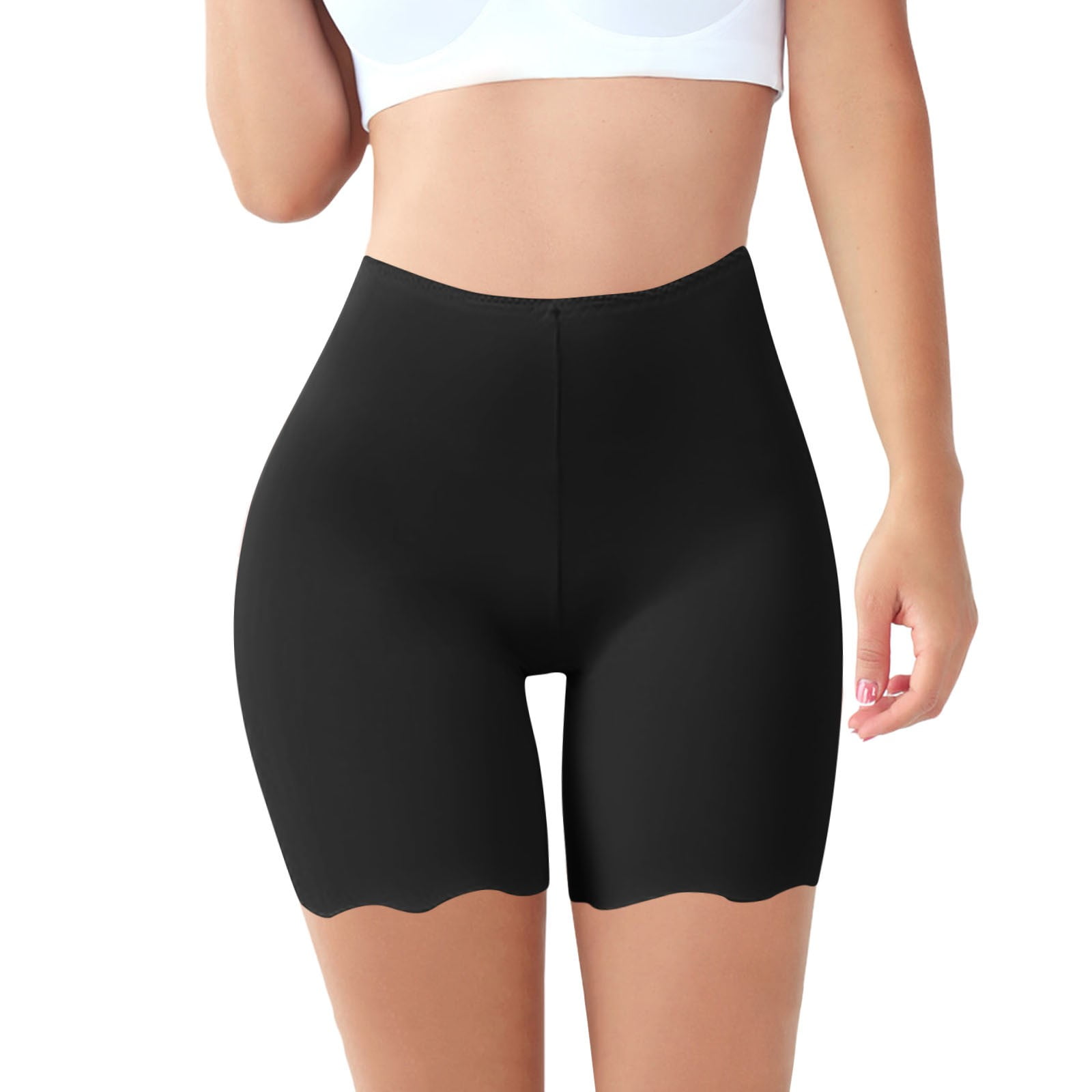 thin shorts for under dresses Wnegstg Ultra Thin Stretch Short Leggings Women's Ultra Thin Stretch Short Leggings Under Dress Slip Shorts Shapewear Shorts for Women Tummy Control,