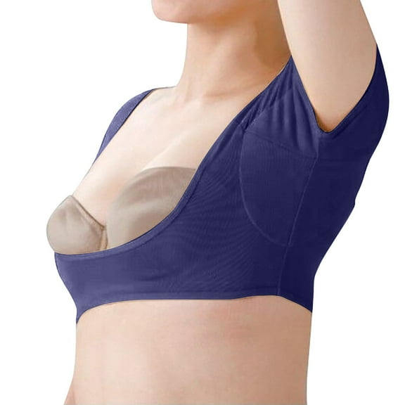 WNEGSTG Underarm Sweat Vest Breathable Underarm Sweat Proof Pads for Under Armpits Sweat for Women Girls Ladies Blue