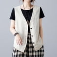 thumbnail image 1 of WNEGSTG Vests for Women 2023 Spring and Autumn Linen Vest Sleeveless Casual Vest Solid Sweetheart Cotton Linen Short Coat, 1 of 7