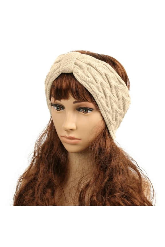 Warm Winter Headbands For Women Cable Crochet Turban Ear Warmer Headband Gifts 1Pack