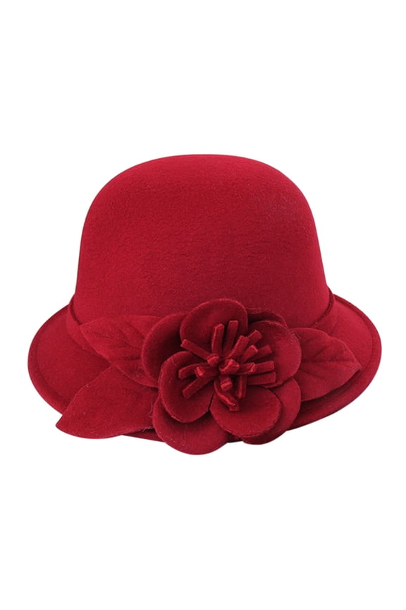 Winter Cloche Bucket Hat for Women Wool Elegant Dress 1920s Vintage Fedora