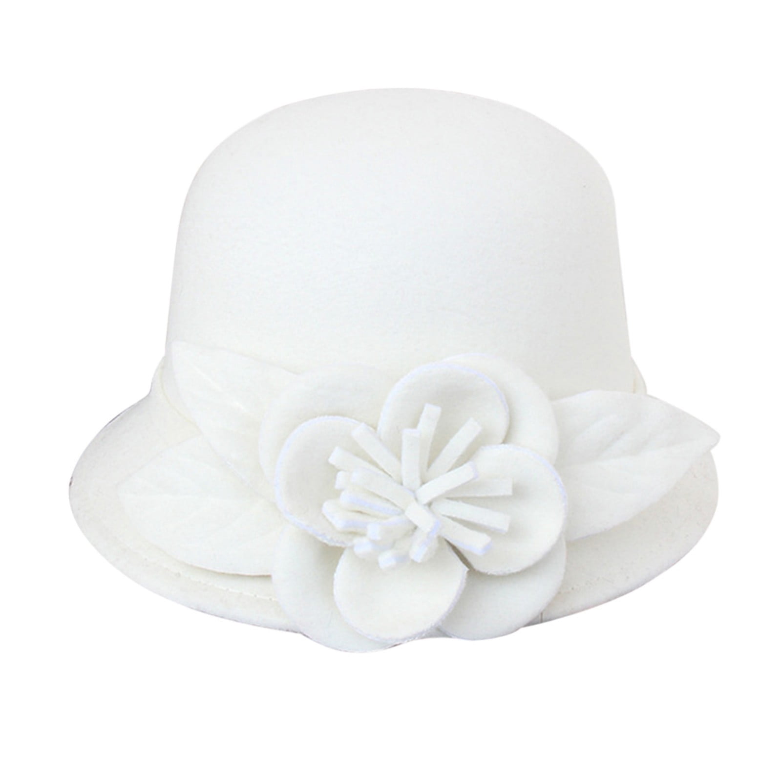 WNEGSTG Winter Cloche Bucket Hat for Women Wool Elegant  display picture 2