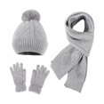 thumbnail image 1 of WNEGSTG Winter Wool Knitted Hat Scarf Gloves Fashion Warm Three Piece Set, 1 of 2