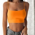 thumbnail image 1 of WNEGSTG Women Fashion Party Soild Color Spaghetti Strap Cami Tank Sleeveless Tunic Tank Tops Orange, 1 of 6