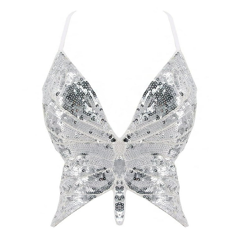 S butterfly garter tops ホワイト S THEREDTHREAD】S butterfly garter tops