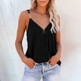 thumbnail image 1 of WNEGSTG Women Summer V Neck Chain Strap Tank Tops Sexy Sleeveless Flowy Tank Tops for Women Black, 1 of 6