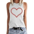 thumbnail image 1 of WNEGSTG Women's Baseball Sleeveless T Shirt Round Neck Slim Fit Tank Tops, 1 of 4