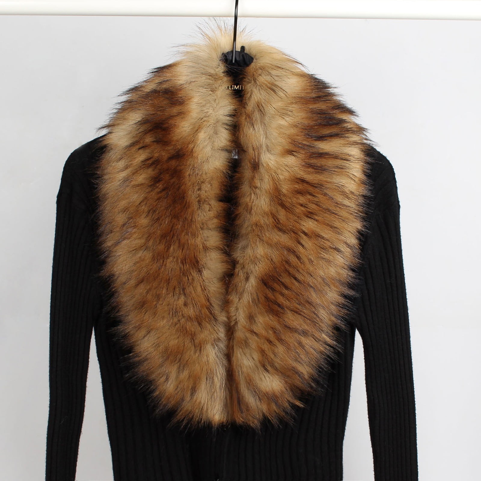 WNEGSTG Women's Faux Plush Collar Scarf Wrap Cold Winter Warmer Neck ...